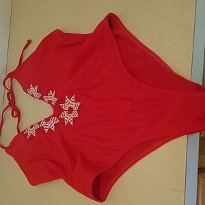 Red swimsuit